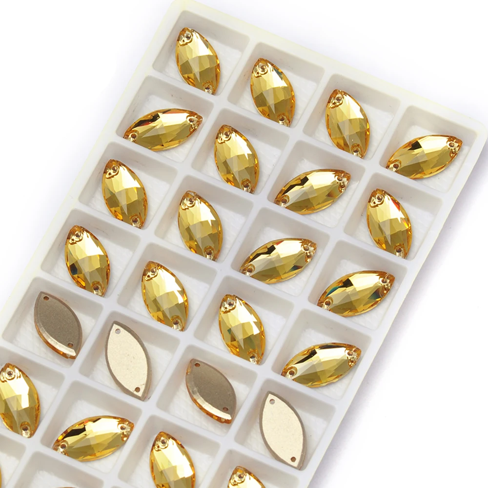 PUBRILEX Helltopas Flache Rückseite Näh-Glassteine DIY-Bastelzubehör Aufgenähte Kristalle Strass für Handarbeiten, Taschen, Kleidungsdekorationen – Detail 3