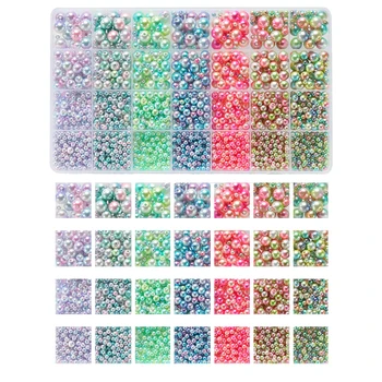 2220Pcs/Box 4/6/810mm Colorful ABS Imitation Pearl Beads for Necklace Bracelet Earrings DIY Jewelry Making Accessories