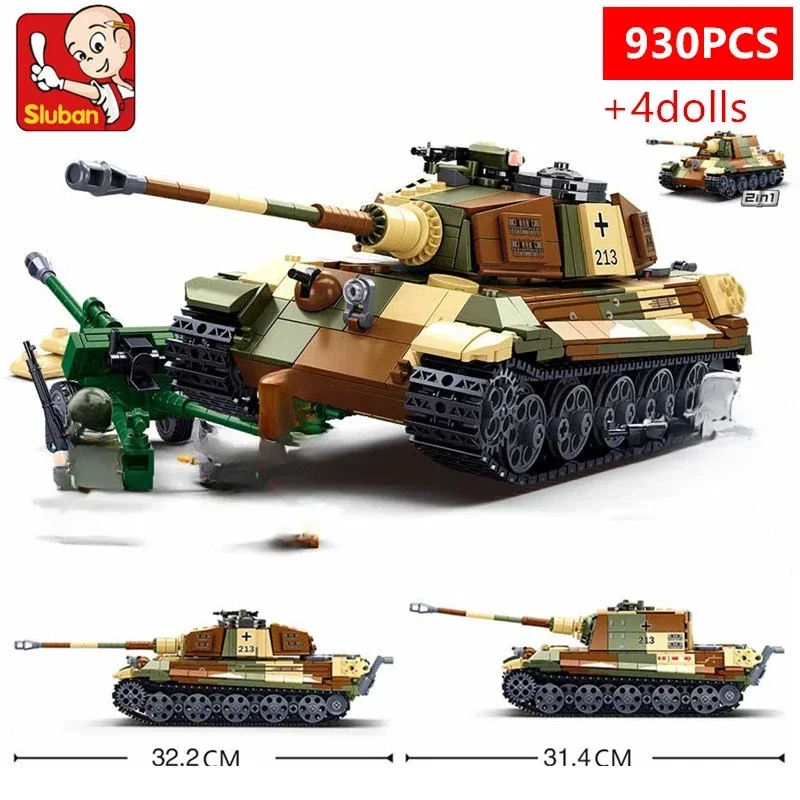 Military Challenger Leopard Panther Heavy Main Battle Tank Soldier Building Blocks Plastic Model Bricks Army Toys for Children