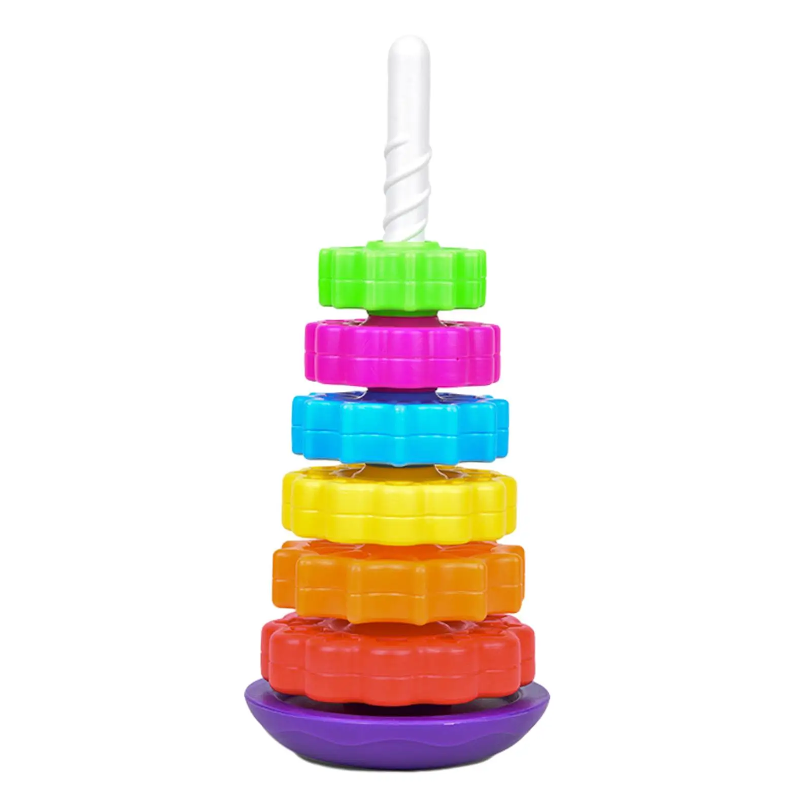 Baby Rotating Stacking Toys Rainbow Ring Stacker for Childrens Day Party