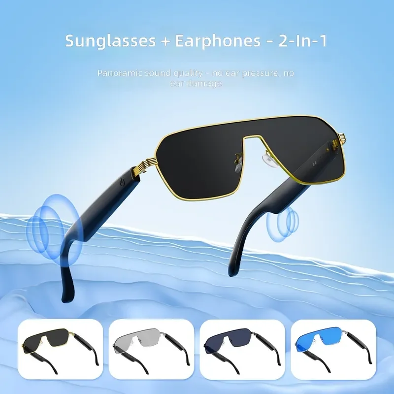 Smart Glasses Bluetooth Headset AI Voice Assistant Wireless Audio Music Call Real Time Translation Eyewear for Men Women Tech