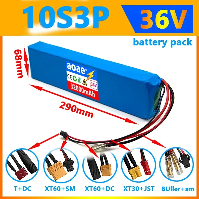 

Power batteries 36V 10S 3P 32000mAh 18650 Lithium Battery Pack Same Port 42V Electric Scooter M365 Ebike Power Battery Pack