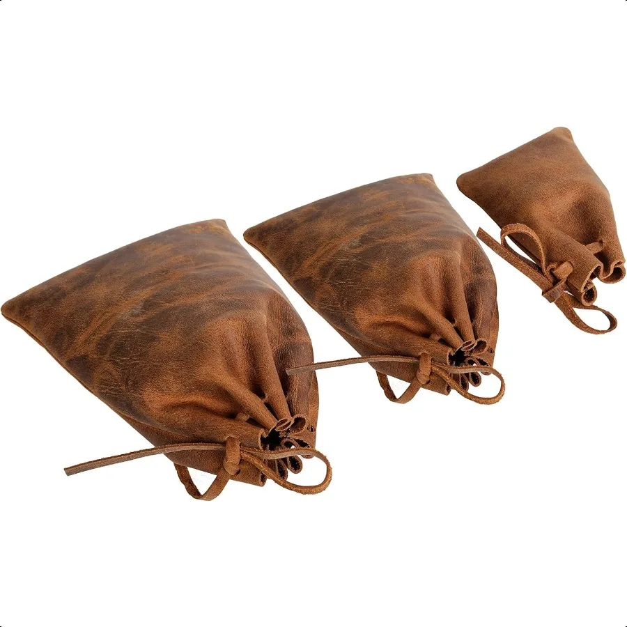 Bolsa de couro com cordão multiuso bolsa de cintura de moeda medieval