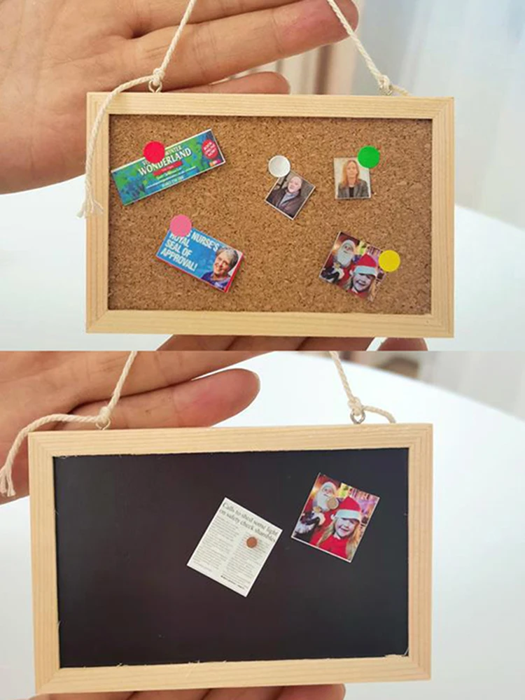 1Set 1:6 Dollhouse Miniature Message Board Model Double-sided Available Dolls House Furniture Model Living Scene Decor Toy