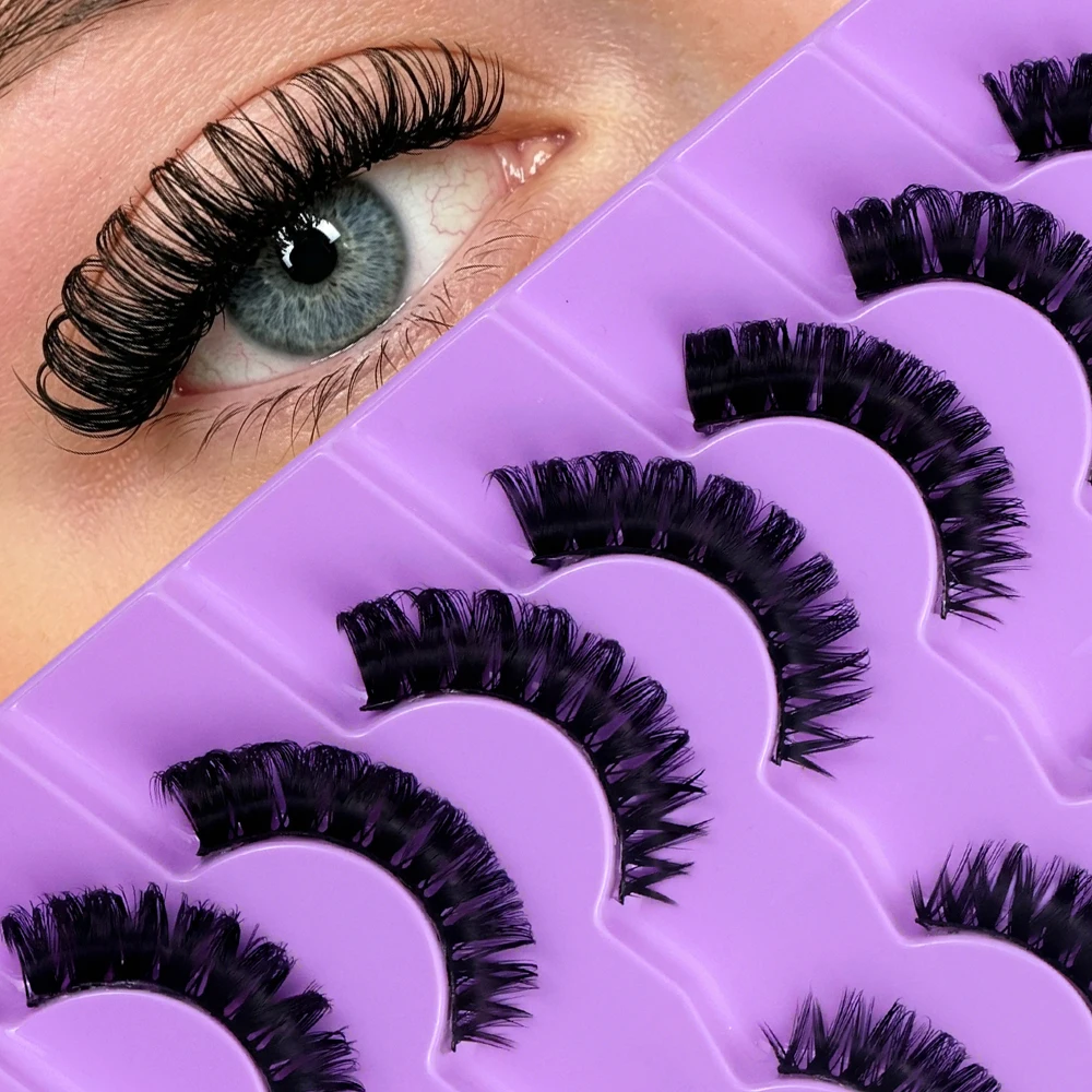 7 Pairs of False Eyelashes, Reusable, Soft and Comfortable, Russian Curl Style False Eyelashes, Create a Natural Look, Handmade, Suitable for Beginners, Comfortable and Versatile, Suitable for Daily Wear.