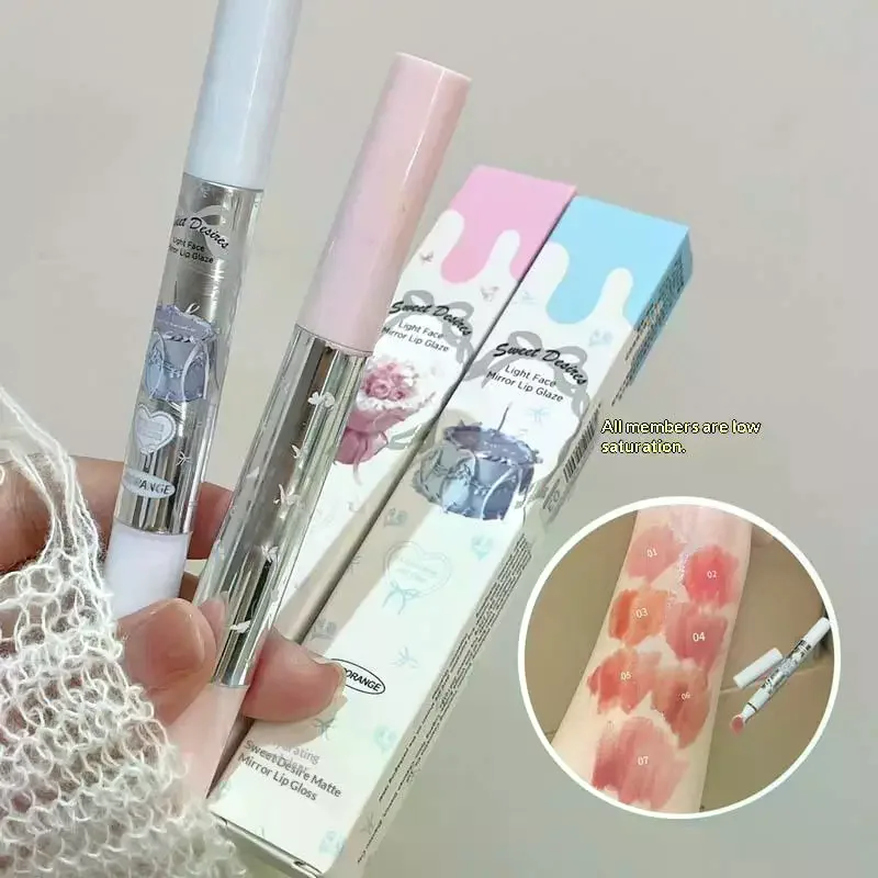 ลิปกลอส HERORANGE หัวฟองน้ำแบบแบน ให้ความชุ่มชื้น ติดทนนาน กันน้ำ ช่วยให้ริมฝีปากดูอวบอิ่ม ไม่ติดแก้ว