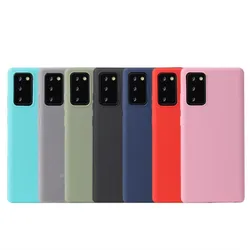 For Samsung Galaxy S20 S20 Ultra S9 S10 lite S10e Note 8 9 10 Plus A10 A20 A50 A70 M10 M20 Solid Color Silicone Cover Case