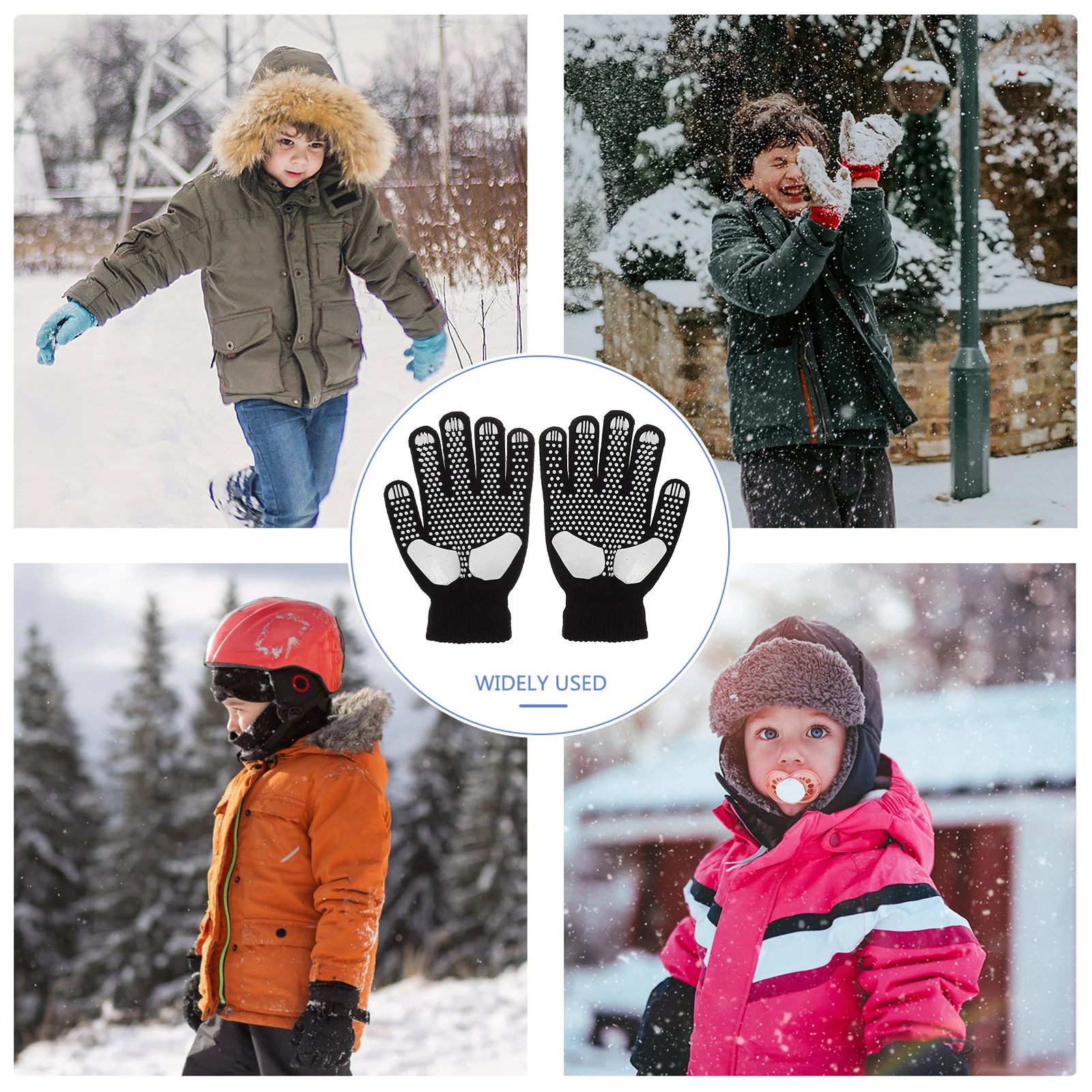 

Ski Gloves Figure Skating Breathable with Rhinestone Hand for Kids Rubber Girls Cold Weather