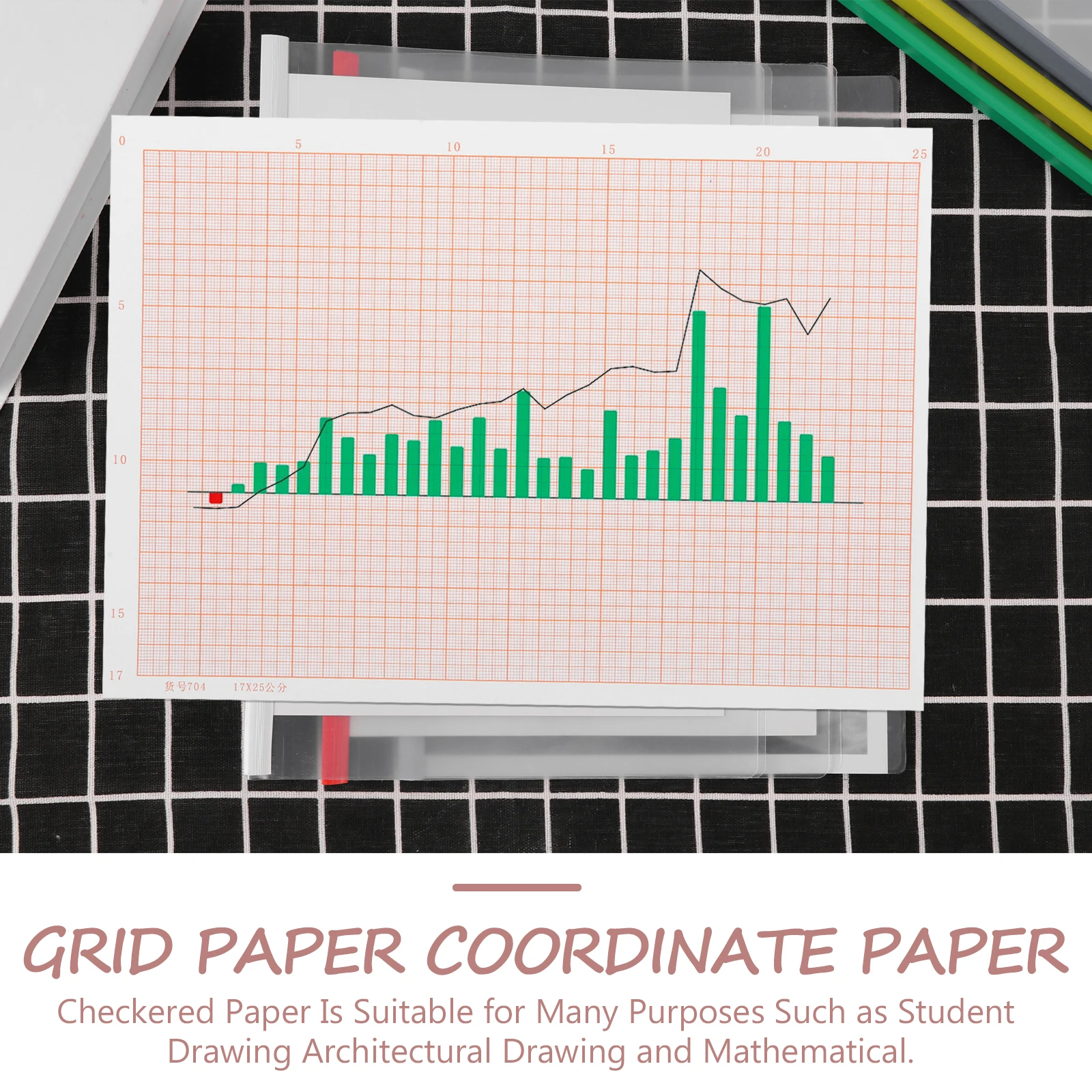 100 Sheets Graphic Paper Drawing Grid Pattern for Coordinate Portable Large Papers Layout Student