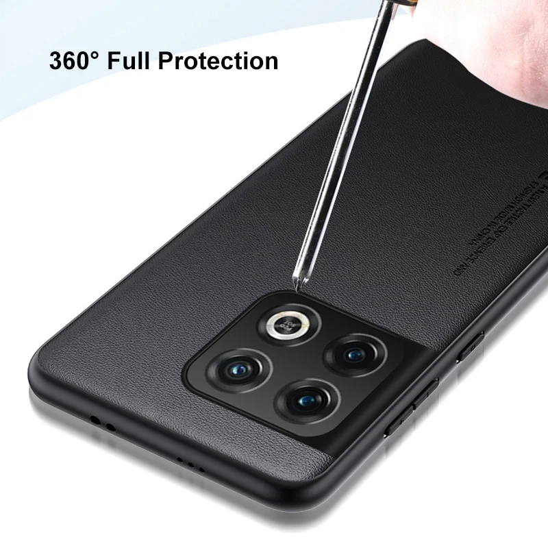 Luxury PU Leather Case For OnePlus 10 Pro 10Pro Back Cover Matte Silicone Full Protection Phone Case For One Plus 10 Pro 5G