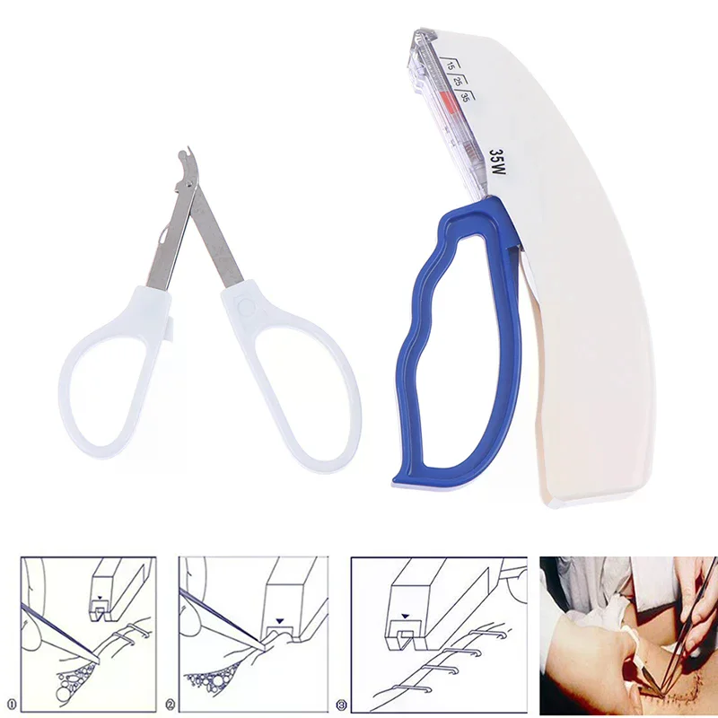 Kit de Grapadora Quirúrgica para Piel y Removedor de Grapas, Dispositivo de Sutura para Piel, Cortador Quirúrgico