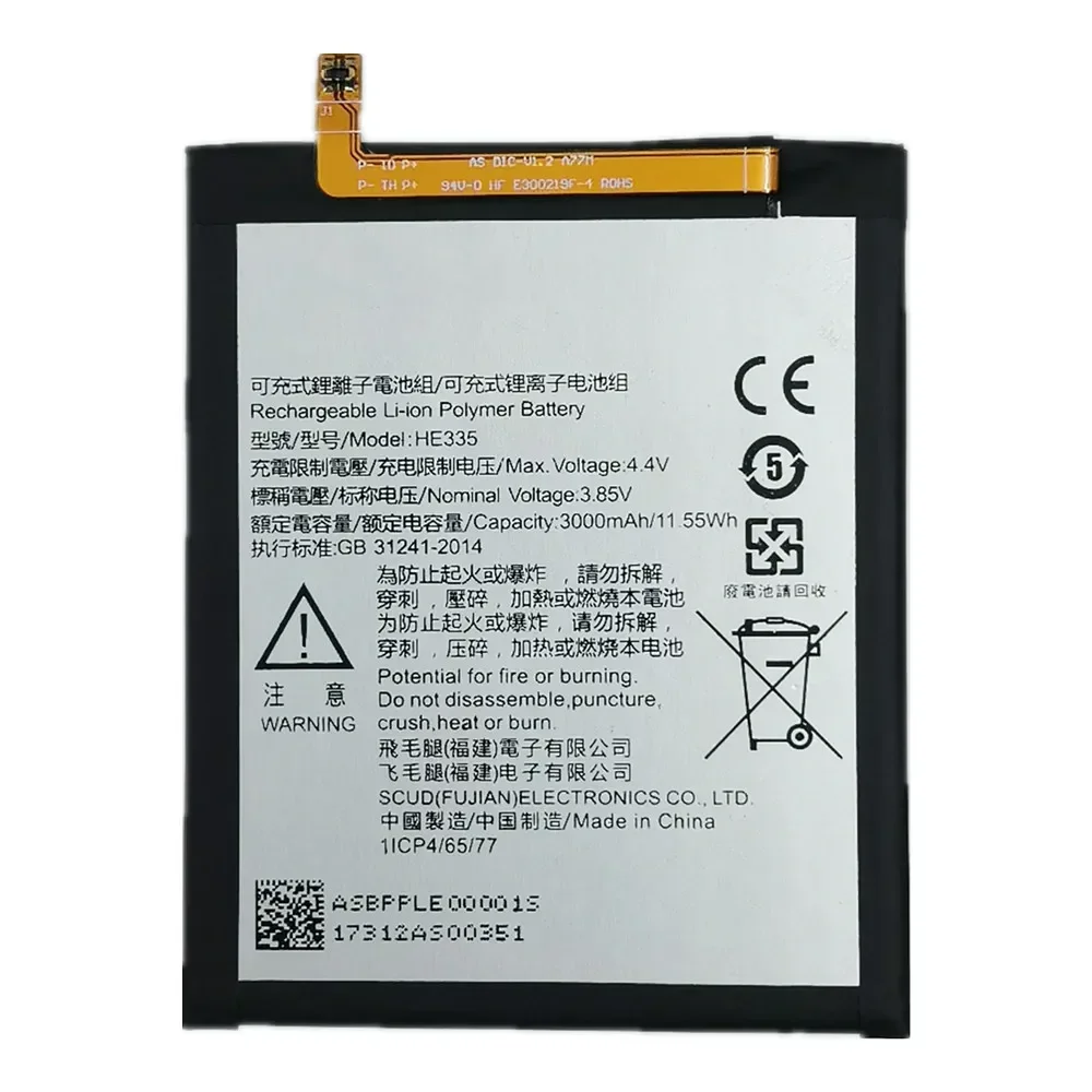 3000mAh HE335 Original Phone Battery For Nokia 7 7N 6 N6 Nokia6 Nokia7 TA-1039 TA-1000 TA-1003 TA-1021 TA-1025 TA-1033 Battery