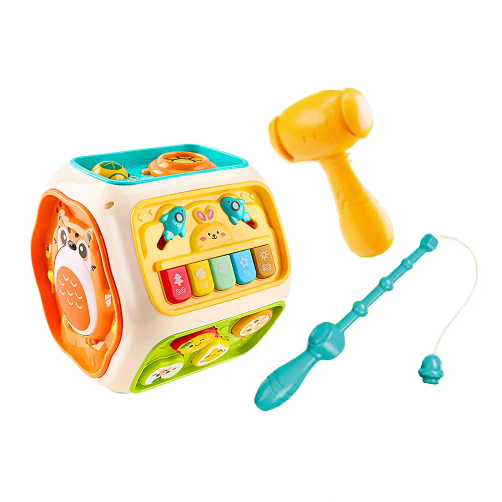 

Infants Hand Drum Instruments Set 8 Sided Educational Toy Activity Cube for Boys and Girls Preschool Toddlers 1+ Birthday Gifts