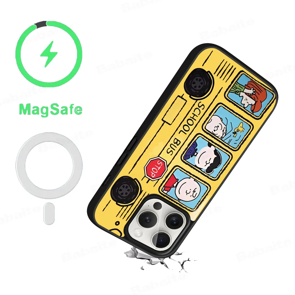 Cartoon-S-Snoopys-Dog Phone Case Magnetic Case For IPhone 16 14 13 12 11 15 Pro Max Plus For Magsafe Wireless Charge Cover