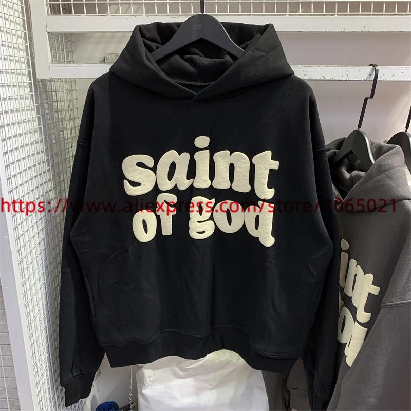 Sweat à capuche Saint Of God pour hommes et femmes, pulls surdimensionnés, imprimé bouffant, PVD, CPFM vintage