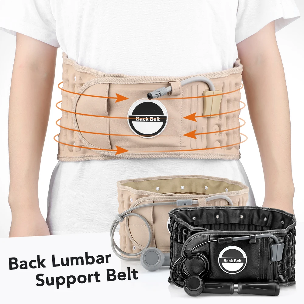

Decompression Air Traction Lower Back Belt, Inflatable Lumbar Support Belt Spinal Waist Brace Gifts for Men Women Elderly