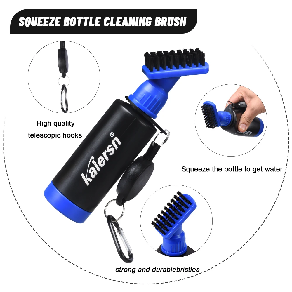 [Upgrade] High Quality Golf Club Cleaning Bottle Brush Portable Squeeze Water Jet Ejector Golf Accessories