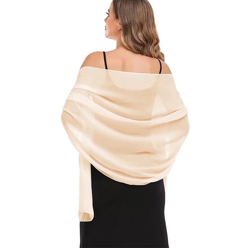 Women's chiffon scarf shawl Evening dress Soft elegant silk suitable for wedding dinner party