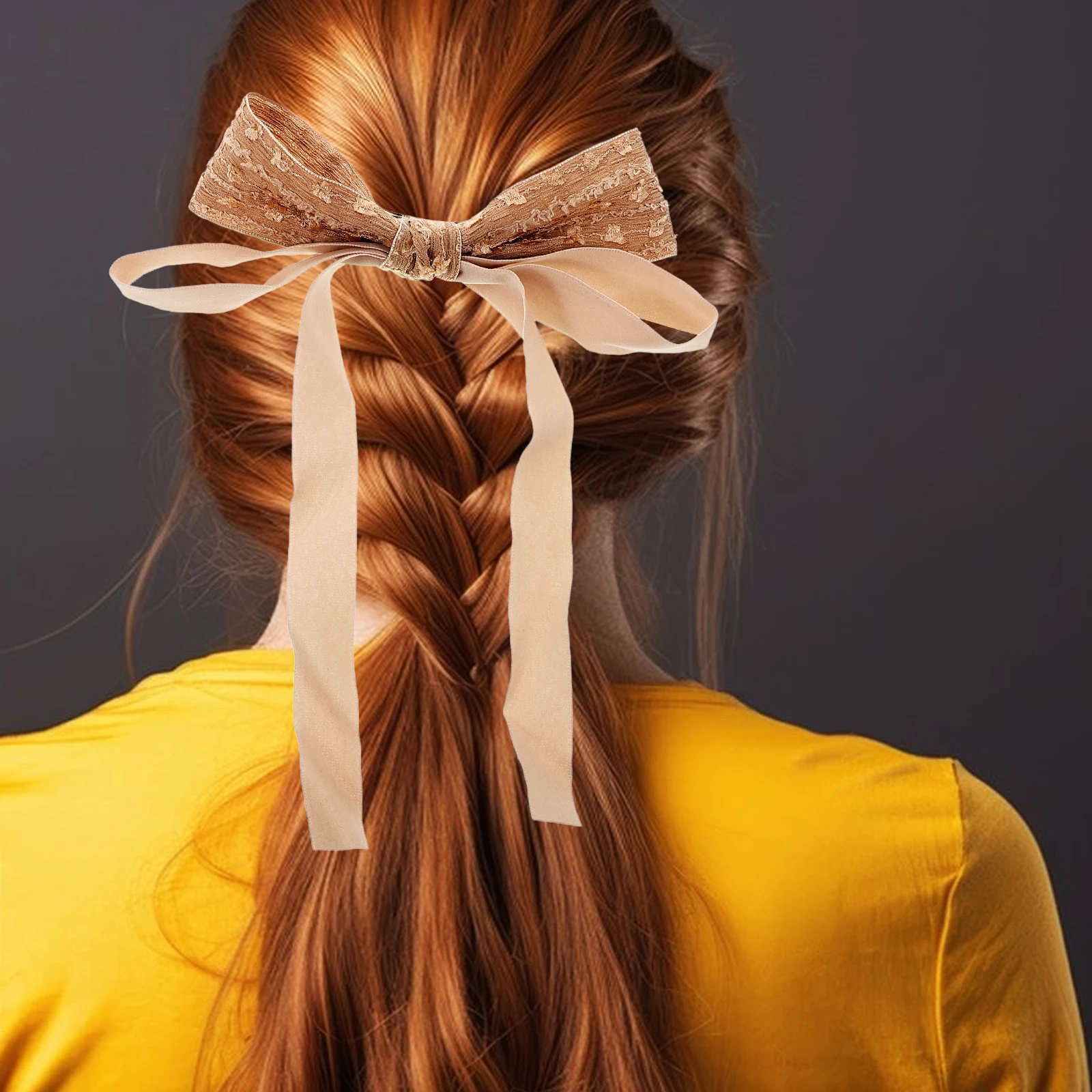

Elegant For Women Bowknot Ribbon Accessory Half Up Hairstyle Durable Fabric Mini Bow Hairpin Party Wedding Daily Wear