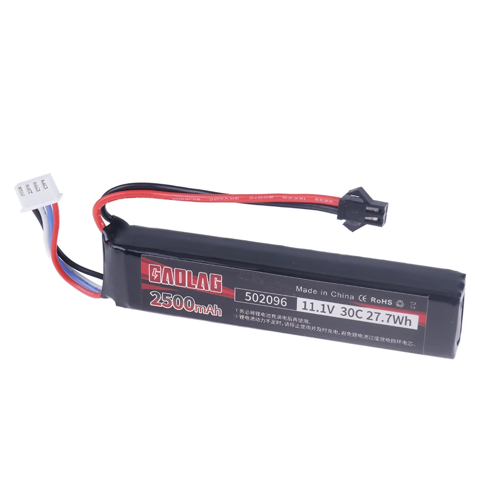 Pistolet na wodę Airsoft 11.1V 3S 2500mAh 30C502096 Bateria LiPo T/Tamiya/XT30 Wtyczka do pistoletu pneumatycznego Airsoft BB Części do pistoletów