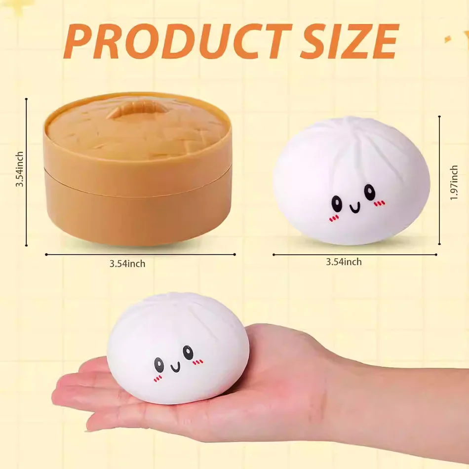 

Креативные милые разноцветные антистресс-игрушки в виде пельменей, больших булочек, шариков из муки и тофу, паровых булочек для снятия стресса и развлечения детей