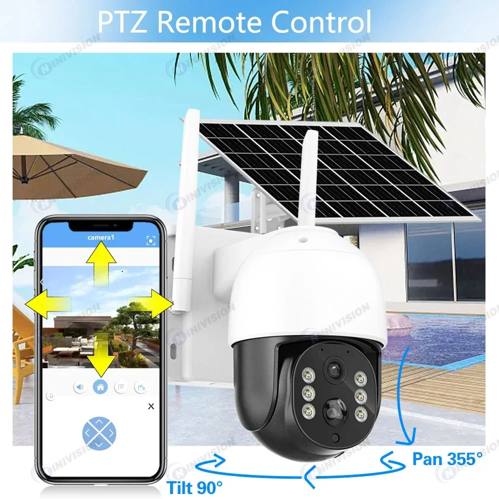 5mp Solar Wifi Ptz Camera Outdoor Ingebouwde Batterij Auto Track Security Camera Zonnepaneel Draadloze Videobewaking Cctv Icsee