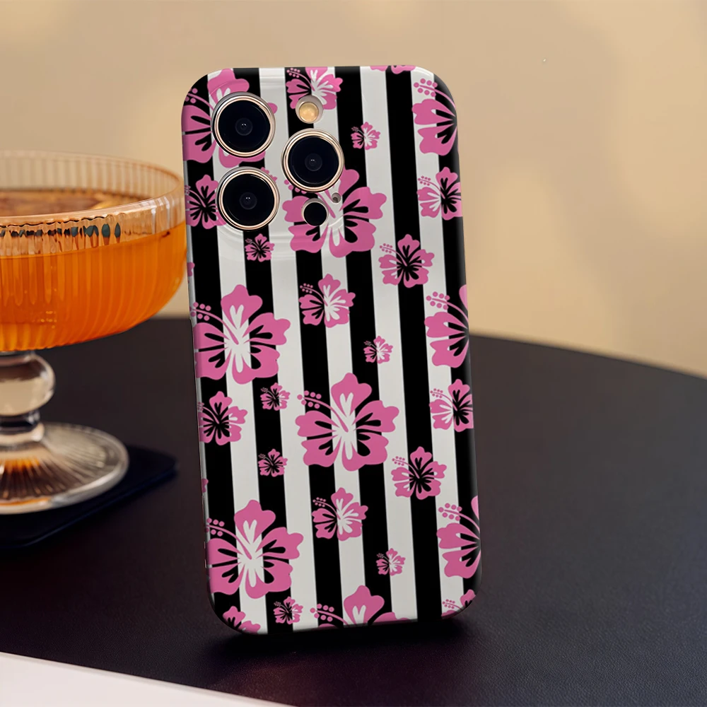 Чехол для телефона с полосками гибискуса IPhone 17 Must-Haves для iPhone 17, 16, 15, 14, 13, жесткий однослойный прочный чехол HD