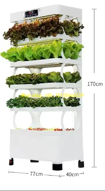 

Pump White Vegetable Planter Indoor Home Use Low Cost Hydroponics Vertical Garden & Smart 5-Layer Hydroponic System with