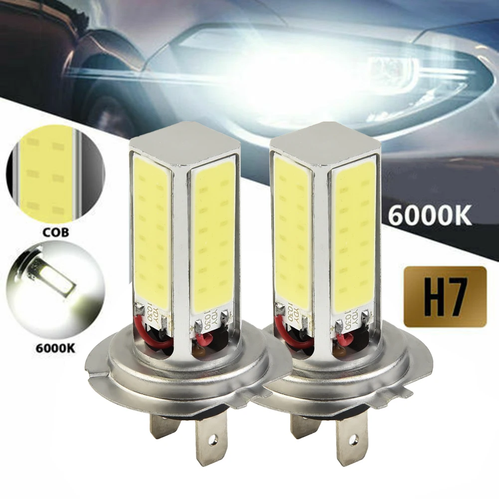 

Headlight Bulbs Light Bulb COB DRL 6000K Attachment Equipment Fog Light H7 High Low Beam Kit Trucks Motorcycles