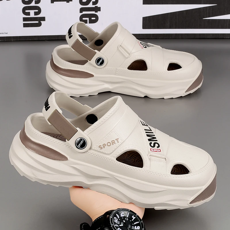 

Уличная женская обувь, противоскользящие женские и мужские пляжные туфли, летние повседневные шлепанцы из ЭВА с легкой толстой подошвой, обувь для пар