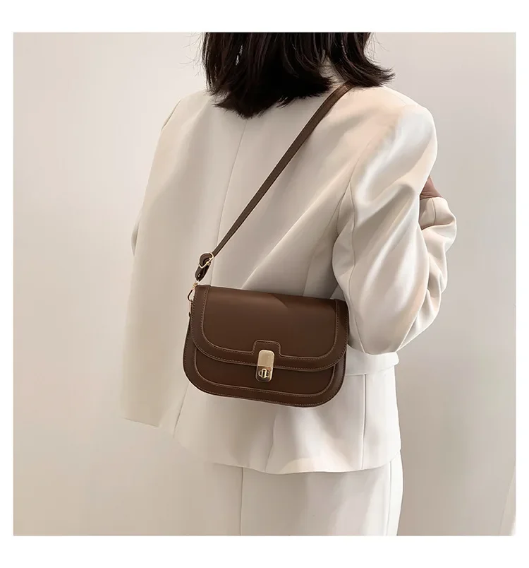 Damen-Umhängetasche, Damen-Mode, Retro-Unterarmtasche, kleine quadratische Tasche, beliebte Herbst-Schultertasche, Umhängetasche – Detail 12