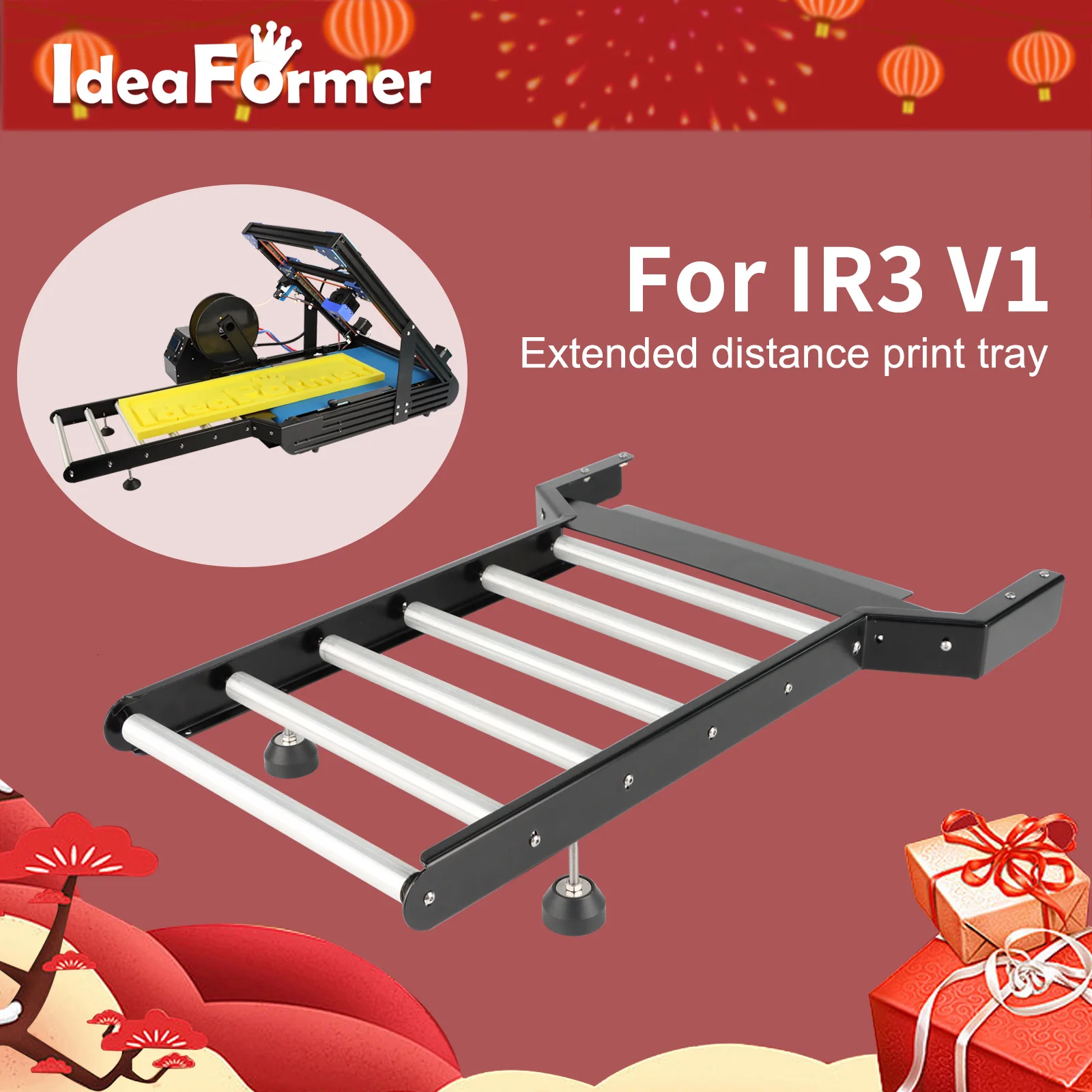 Piastra a rulli con piastra estesa in metallo Ideaformer IR3 e IR3 V1 per stampante 3D IR3 e IR3 V1