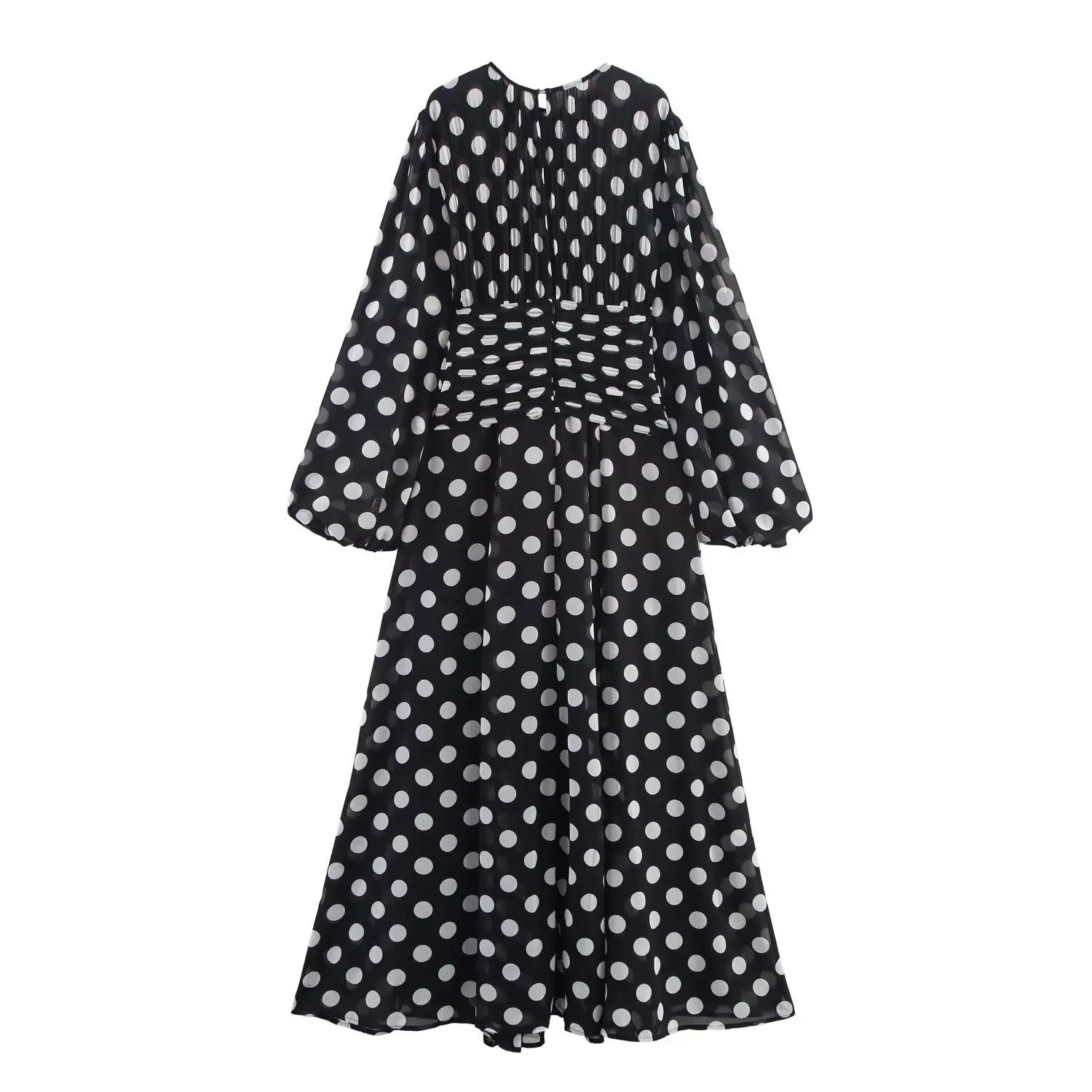 Faionable Retro Waist-Cinching Long Dr Spring New Sle Women's Ele Skirt H-Line Polyester Fiber Ci Commute