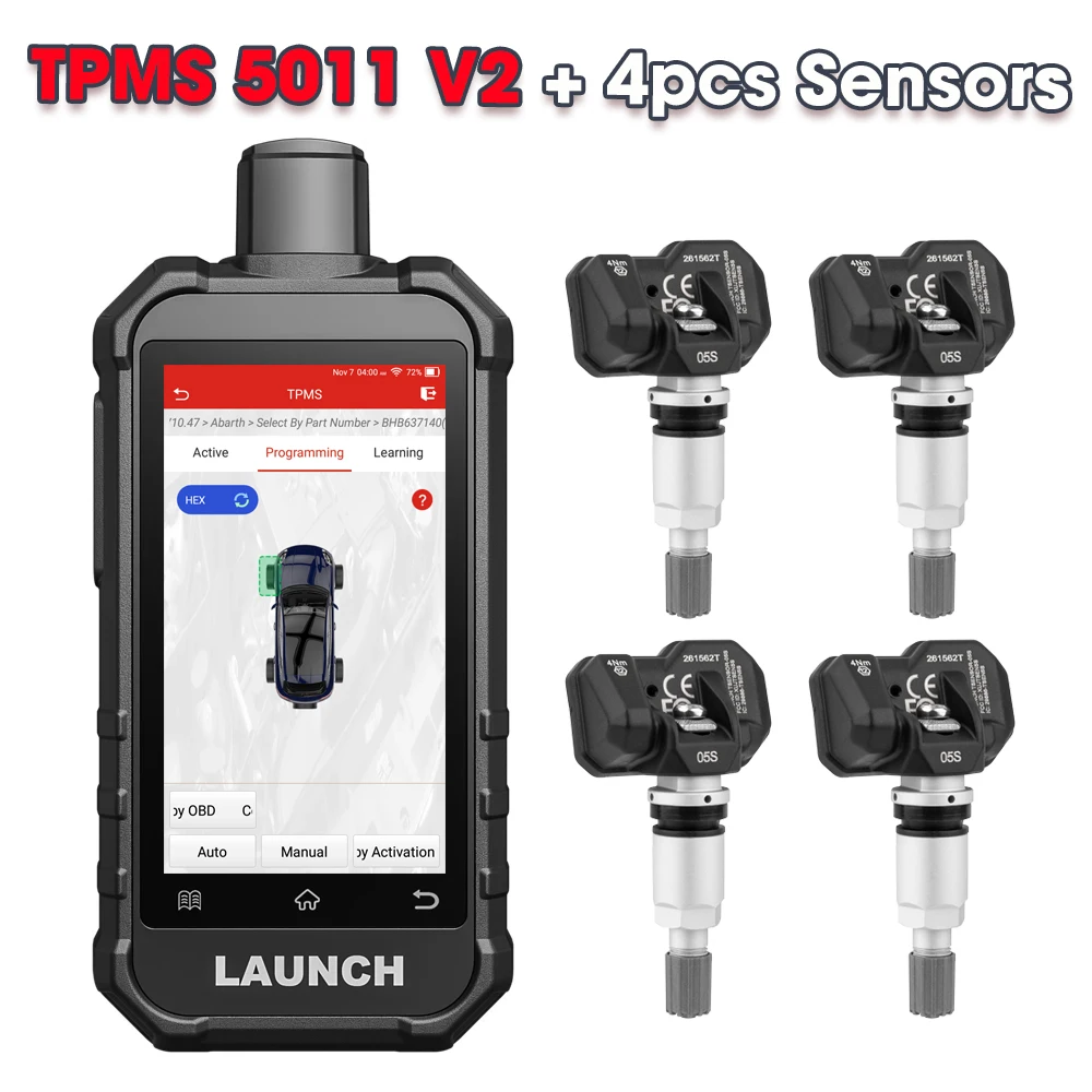 LAUNCH X431 Creader TPMS CRT 5011 V2 Reifendruckkontrollsystem-Service-Scanner Unterstützt Alle 315/433MHz Sensoren mit 12 Servicefunktionen Verbesserte Version des CRT5011E