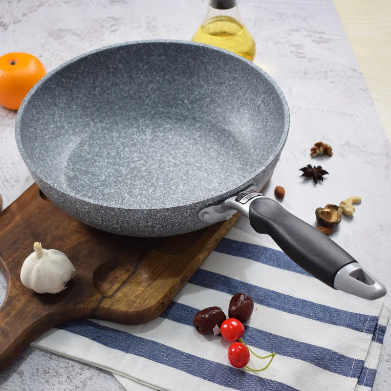 Durable Stone Frying PanWok Pan Non-stick Ceramic Pot Induction Fryer Steak CookingEgg Pan Gas Stove