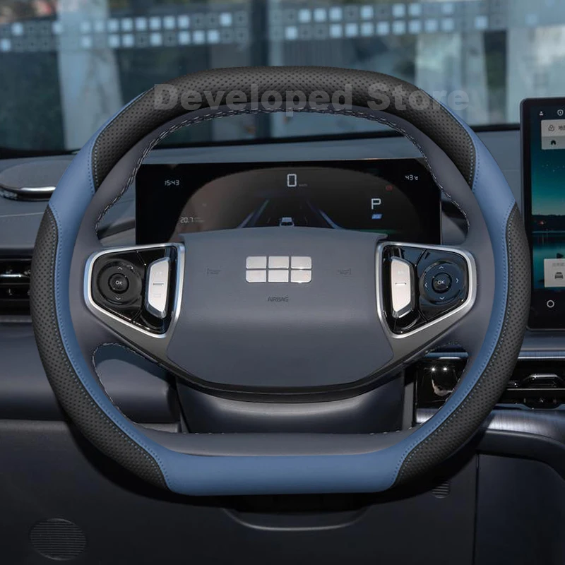 Car Steering Wheel Cover For GEELY Galaxy E5 EX5 2025 2026 Leather double Dtype Auto Steering Wheel GEELY Galaxy EX5 Accessories