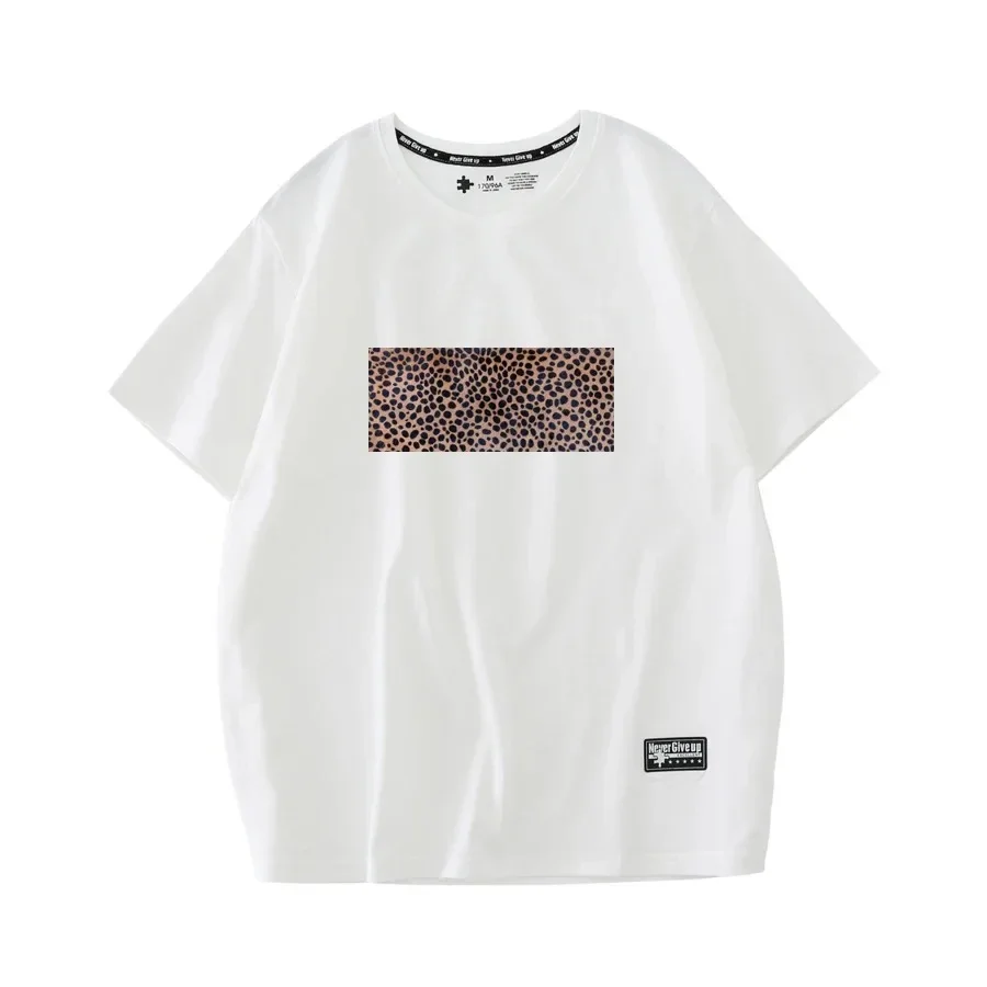 2024 New WAVLATII Women\'s New Leopard Print T-Shirt Women\'s White Fashion Streetwear 100% Cotton Black T-Shirt Summer Top