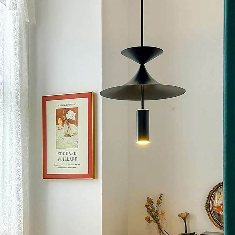 

Modern Black Pendant Lamps for Dining Room Living Room Bar Hotel Pendant Light Art Design Restaurant Hanging Lamp 25cm 30cm