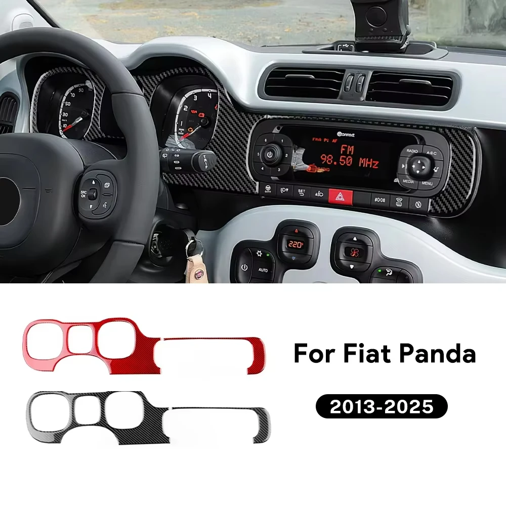 

Carbon Fiber Gauge Bezel For Fiat Panda 2013-2025 Real Instrument Cluster Speedometer Frame Trim Cover Dash Display Surround Set