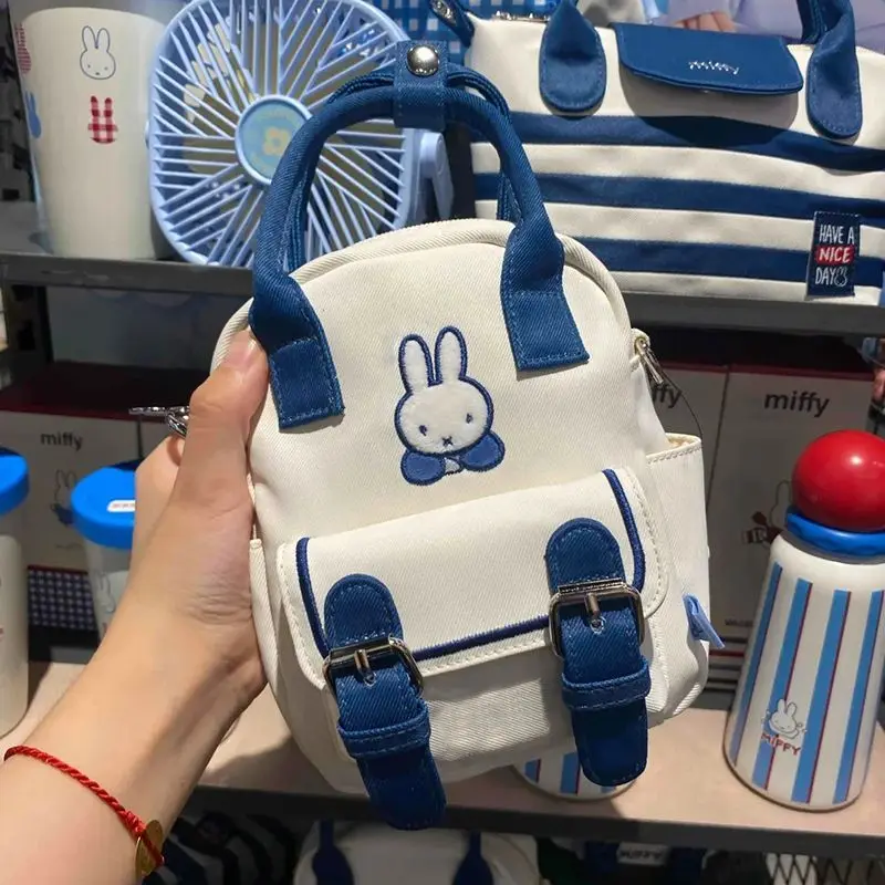 

Kawaii Miffy Cute Japanese Cartoon Embroidered Canvas Handbag Versatile Single Shoulder Crossbody Bag Good-looking Girl's Gift