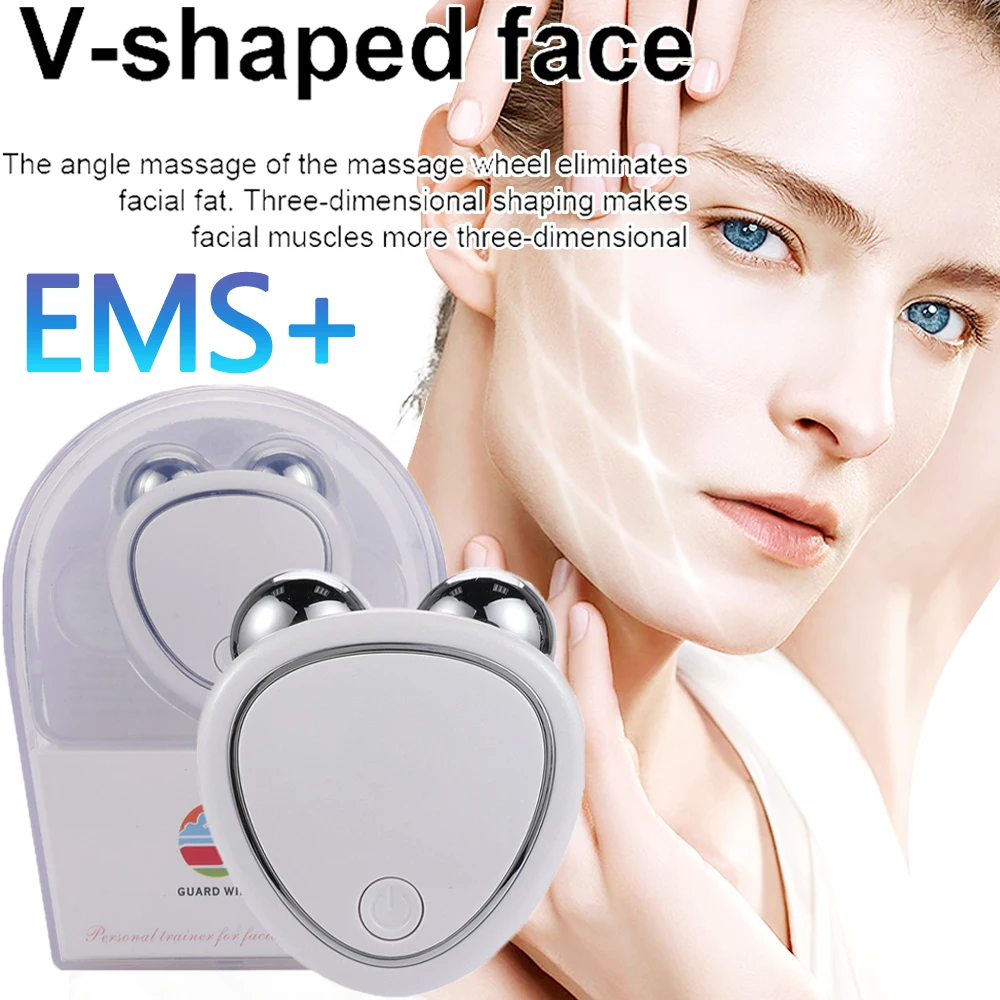 EMS Face Lifting Device massaggiatore facciale rullo microcorrente ringiovanimento della pelle Anti-rughe V-Face Beauty Health Tools