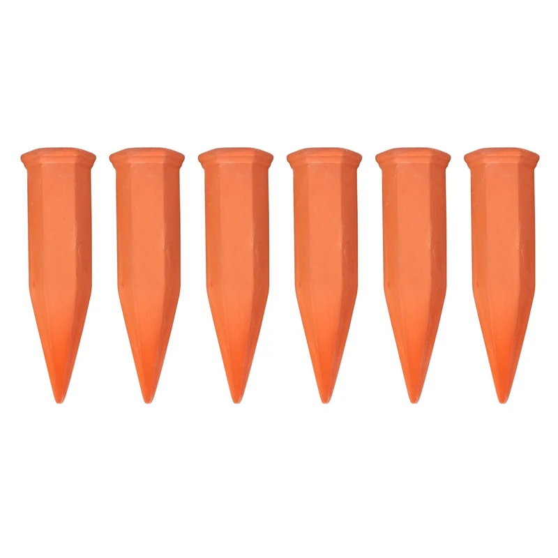 Self Watering Spikes - 6-Pack Terracotta Plant Watering Stakes, Automatic Slow Release Water Drippers For Indoor Outdoor Garden,