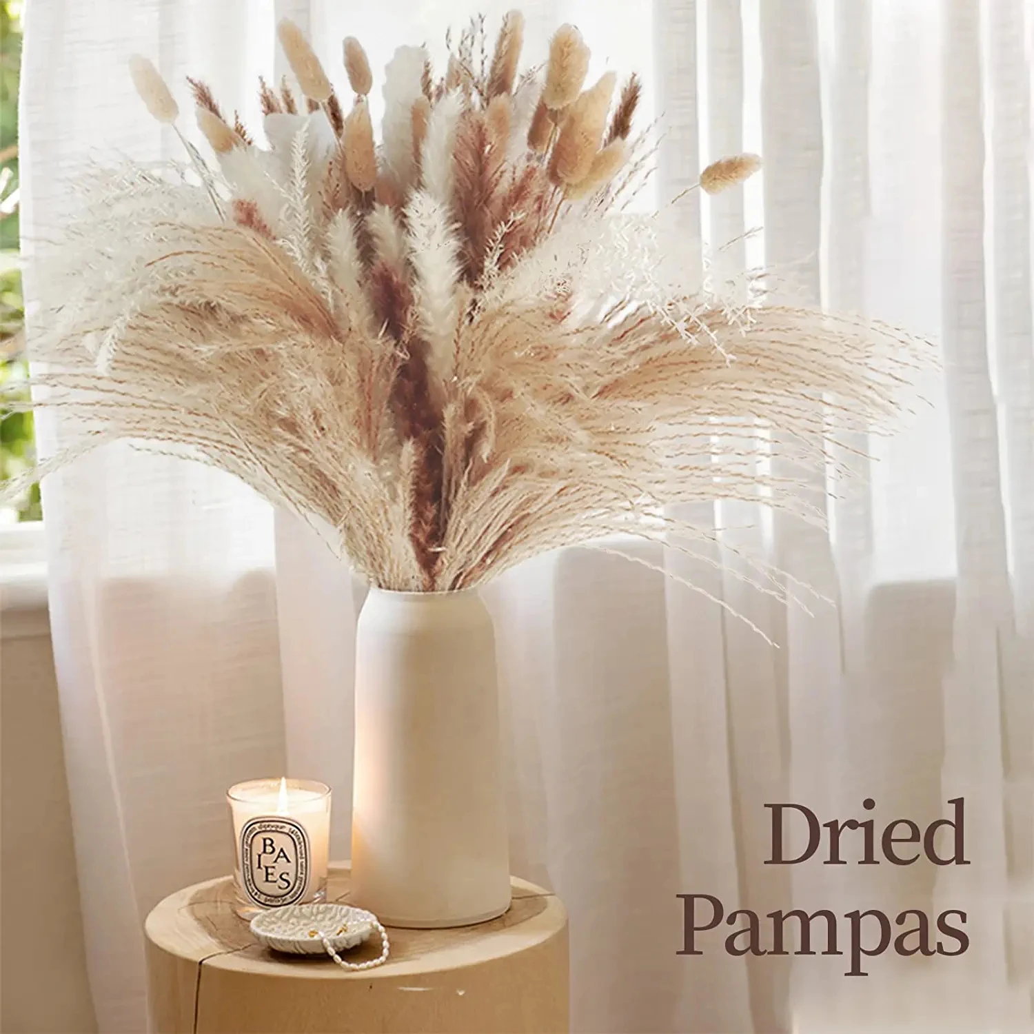 83Pcs Dried Pampas Grass Dried Flowers Arrangements for Wedding Decor Fluffy Bouquet for Home Decor Boho Natural Reed Bunny Tail