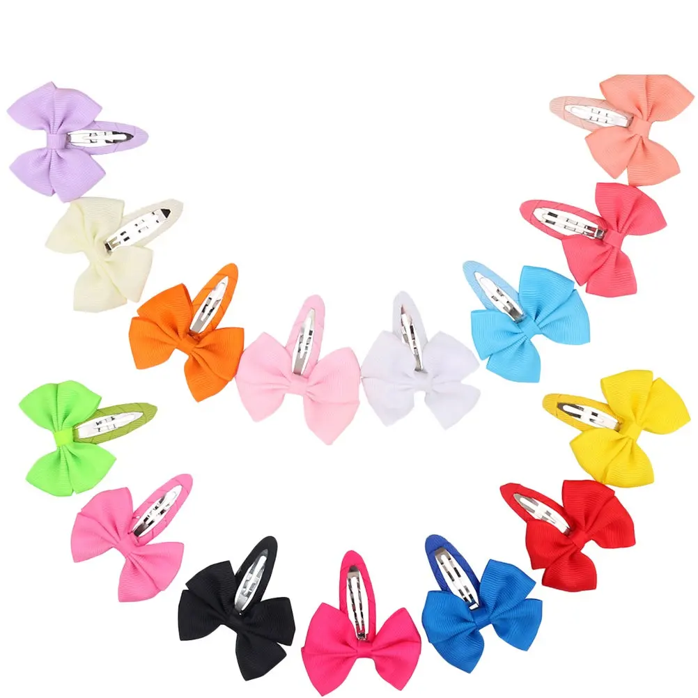 

14Pcs Bow Barrettes Hair Clips Kids Girls Children Solid Color Bowknot Snap Clips Headwear Hair Accessories for Daily Wear Gift