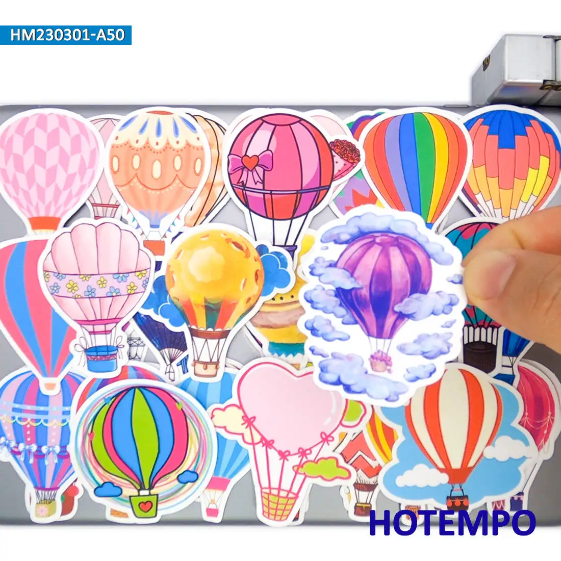 20/30/50PCS Hot Air Balloon Stickers Colorful Cartoon Graffiti Cute Decals for Kids Scrapbook Bike Laptop Phone Luggage Sticker