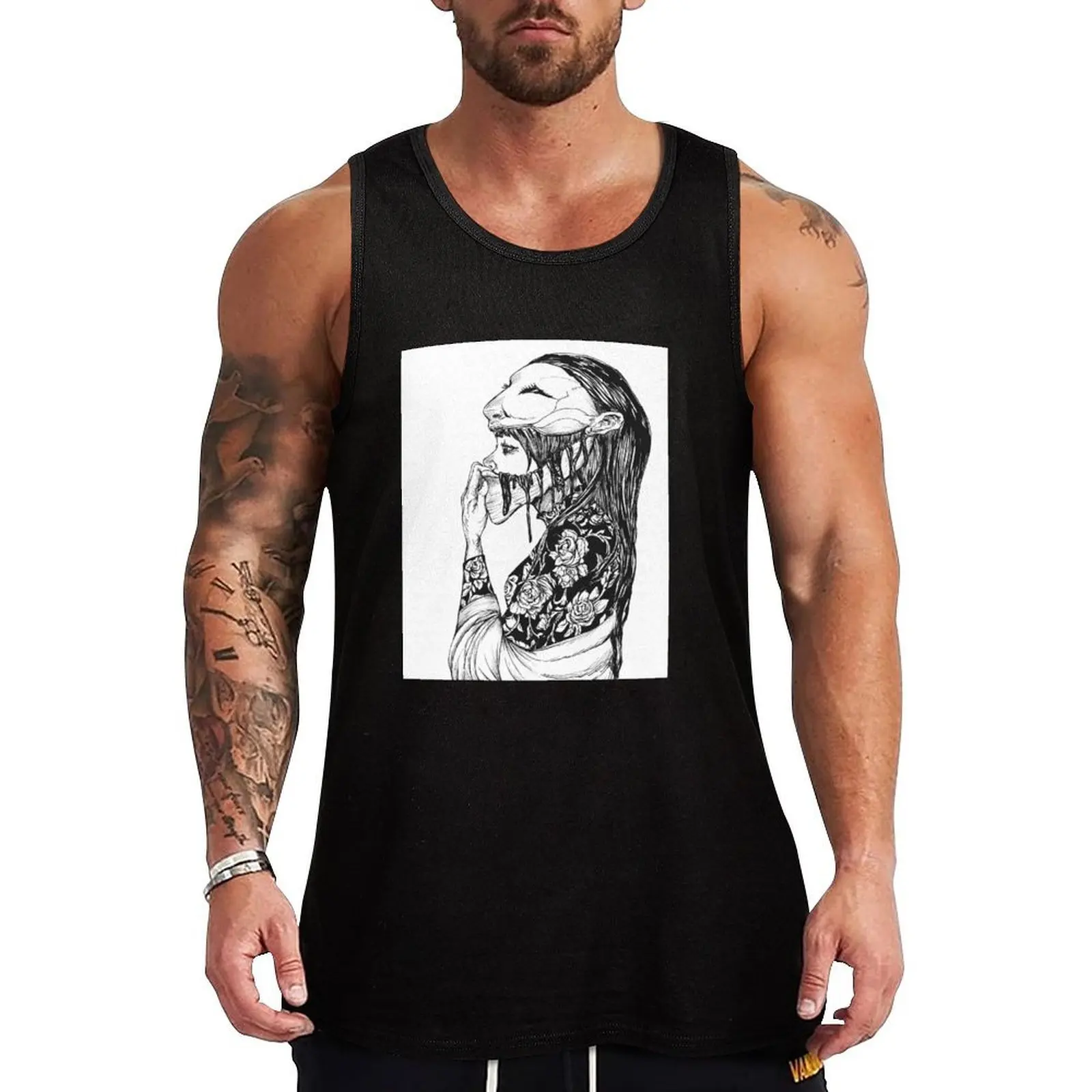 Kuchisake-Onna/Slit-Mouthed Woman Tank Top Gym Muscle Tank Top Sleeveless Fitness Athletic Wear