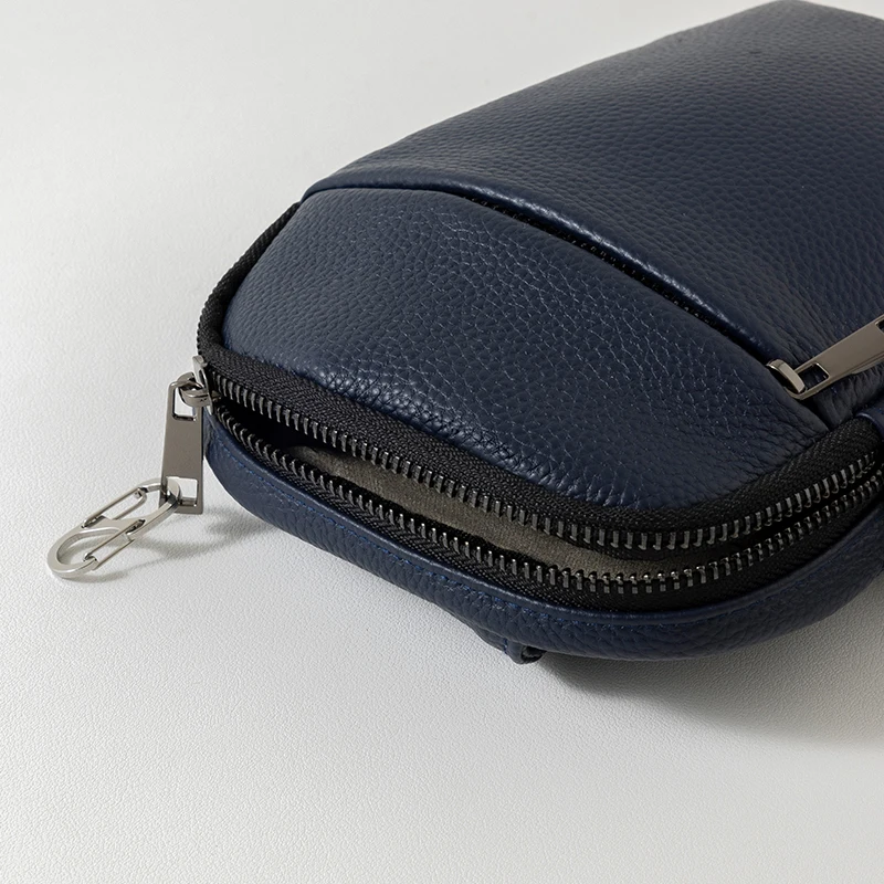Fashion Mini Top Layer Cowhide Crossbody Bag with RFID Function Alloy Lock High-End Magnetic Buckle Clutch Purse image 4