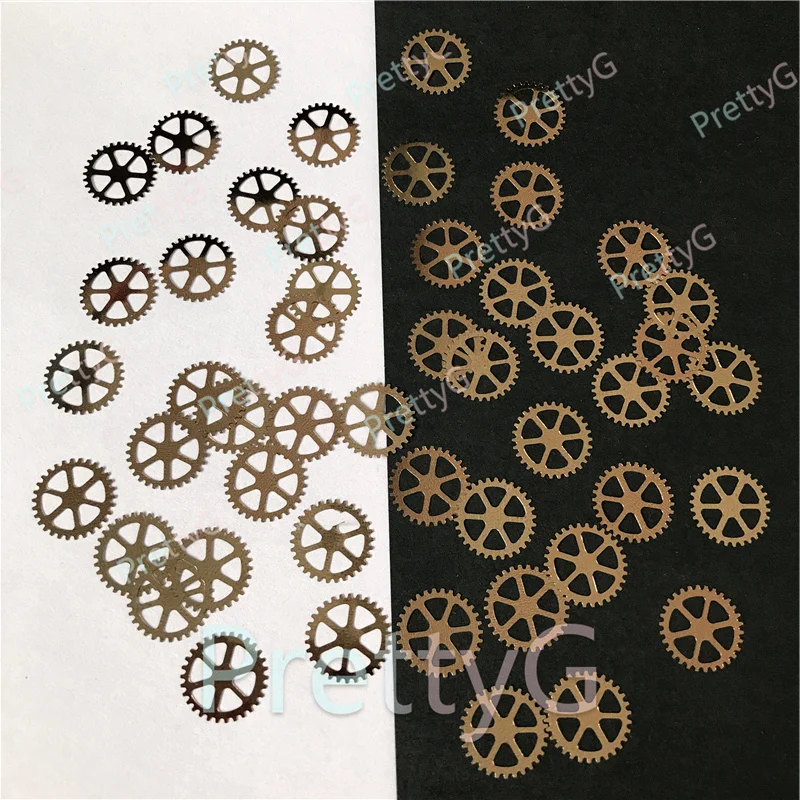 PrettyG 12mm Turning Gear Glitter Shapes Metallic Glitter Sequins Glitter Shape For Art Craft Nail Makeup Decoration Accessories