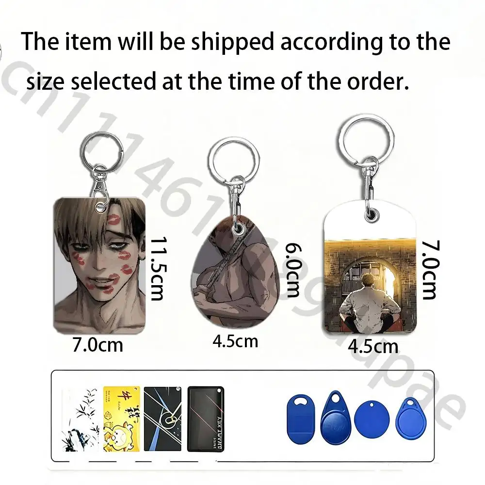 K-Killing S-Stalking Protective Printed Leather Card Case Metal Keychain Accessory