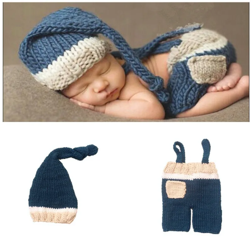 Newborn Photography Clothing Mohair Overalls Handmade Wool Knitted Jumpsuit Baby Photo Costume Baby Sweater Photography New